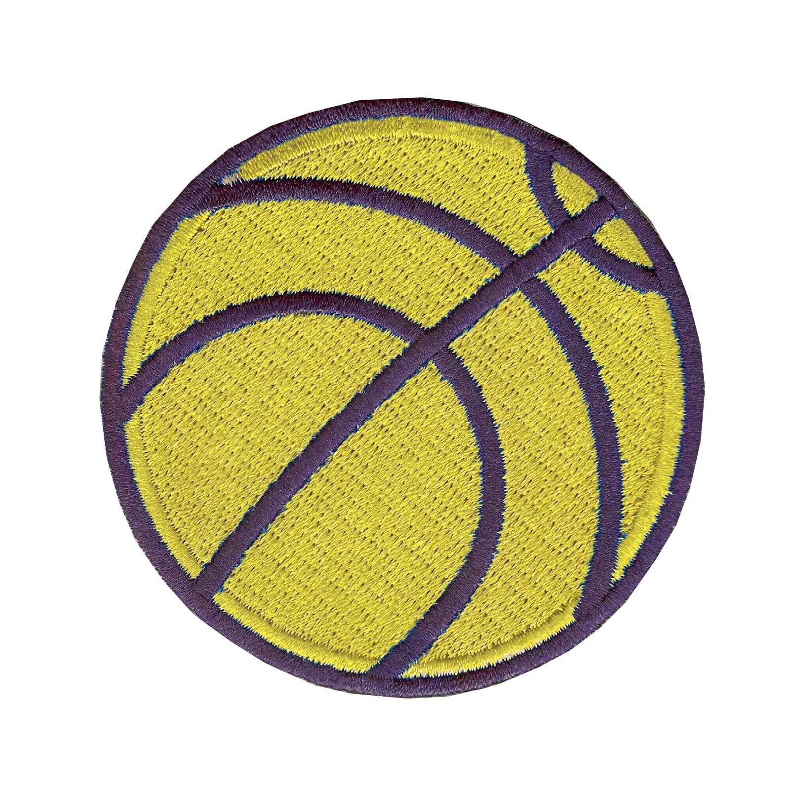 Basketball (Purple & Yellow) Iron On Embroidered Patch 