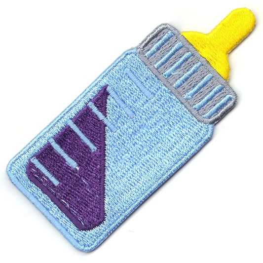 Baby Bottle With Purple Lean Logo Iron On Patch 
