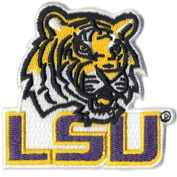 Louisiana State 'LSU' With Tiger Logo Iron On Patch 