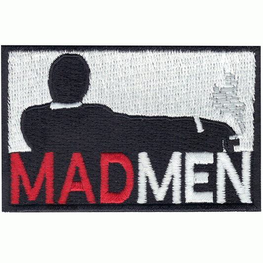 Man On Couch Silhouette Embroidered Iron on Patch 