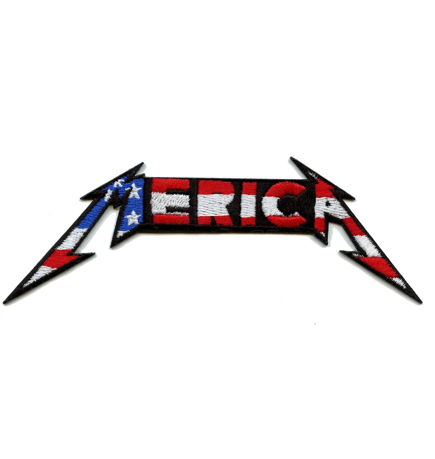 Merica American Flag Rock Band Parody Iron On Patch 