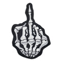 Skeleton Middle Finger Iron On Embroidered Patch