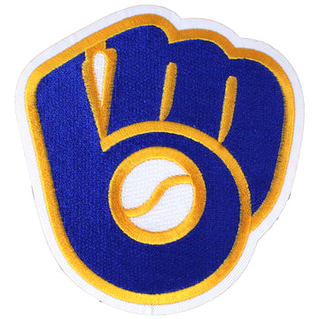 Milwaukee Brewers Glove & Ball Retro Logo Patch (White Border) 