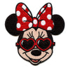 Minnie With Bow and Heart Glasses Disney Iron on Patch 