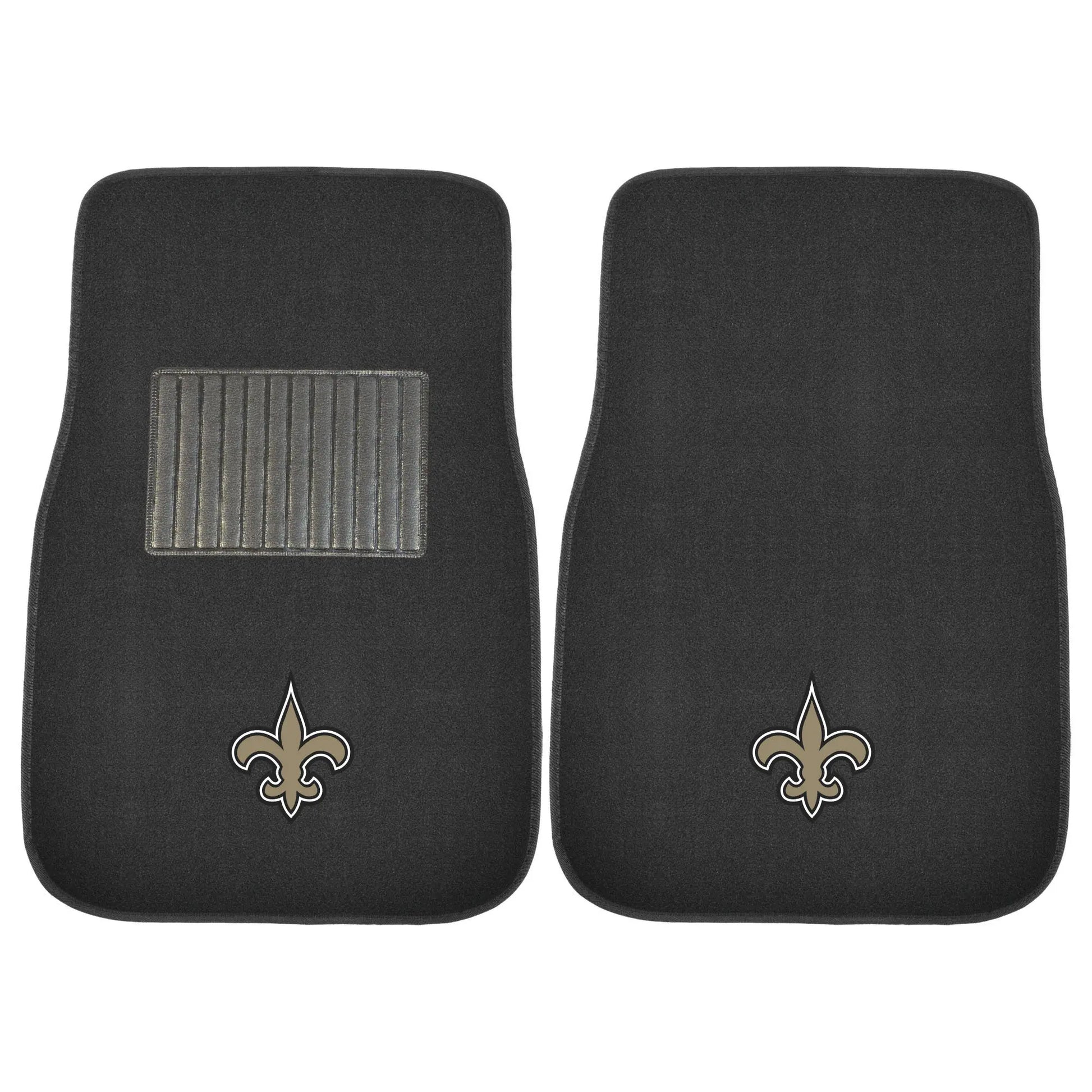 New Orleans Saints 2-Piece 17 in. x 25.5 in. Carpet Embroidered Car Mat 