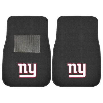 New York Giants 2-Piece 17 in. x 25.5 in. Carpet Embroidered Car Mat 