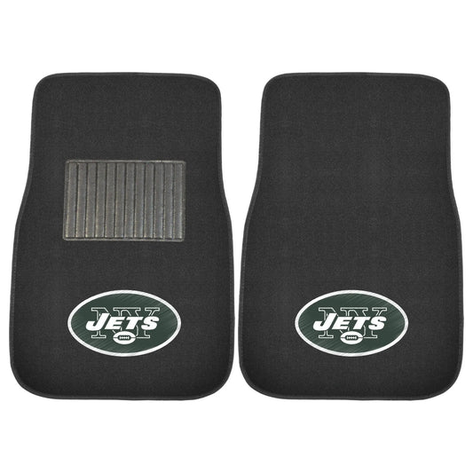 New York Jets 2-Piece 17 in. x 25.5 in. Carpet Embroidered Car Mat 