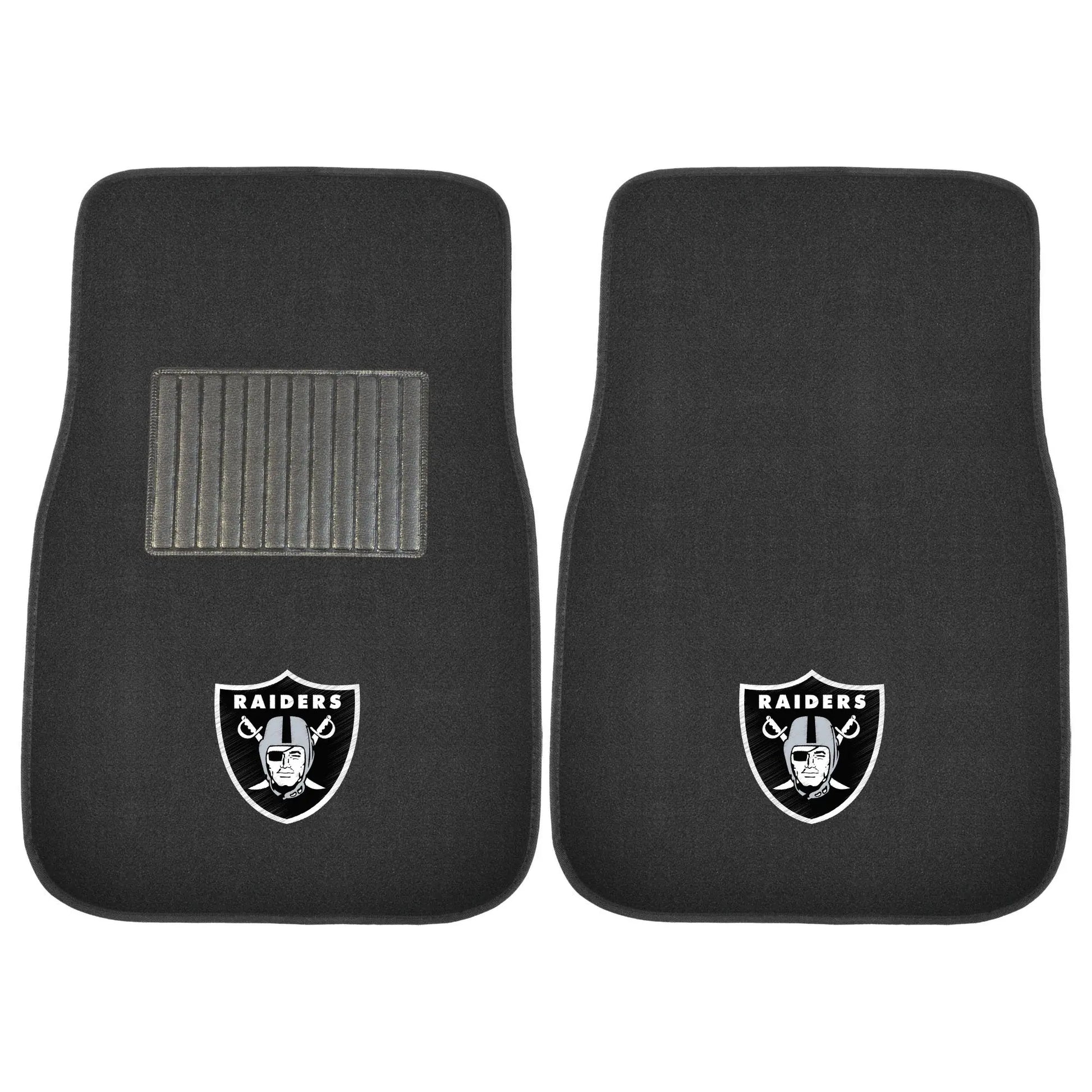 Las Vegas Raiders 2-Piece 17 in. x 25.5 in. Carpet Embroidered Car Mat 