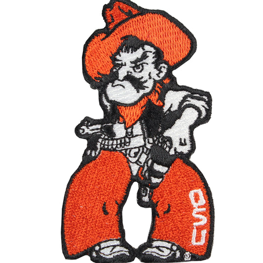 Oklahoma State Cowboys Pistol Pete Mascot Logo Iron On Embroidered Patch 