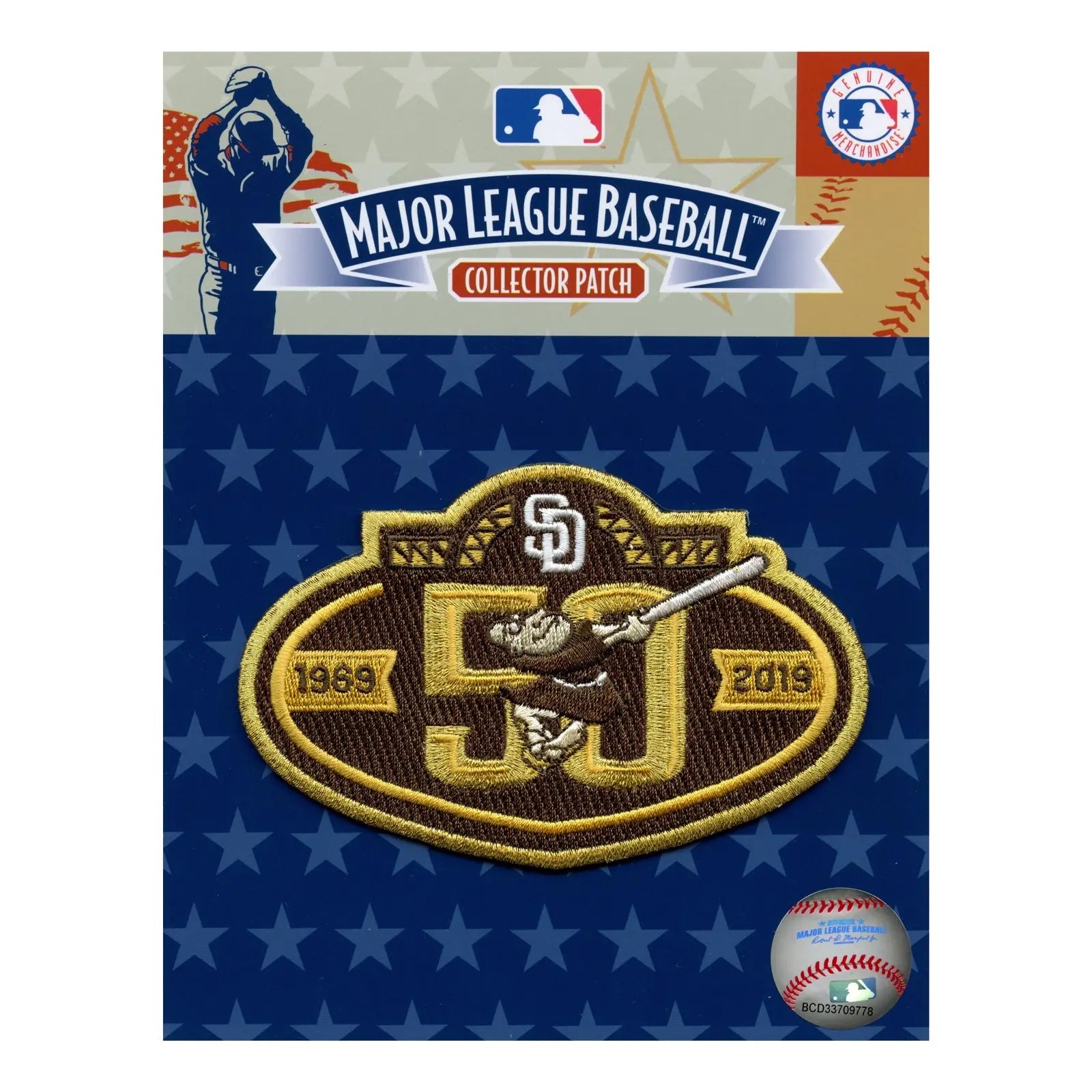 2019 San Diego Padres 50th Anniversary Jersey Patch (Brown) 