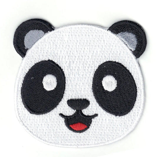 Smiling Panda Emoji Iron On Patch 