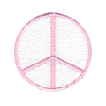 Pink Peace Sign Iron On Embroidered Patch 
