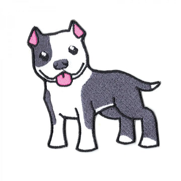 Pitbull Emoji Puppy Iron On Patch 