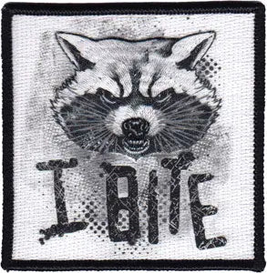 Guardians Of The Galaxy Rocket Raccoon 'I Bite' Iron on Patch 
