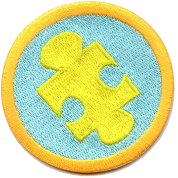 Puzzle Merit Badge Embroidered Iron-on Patch 