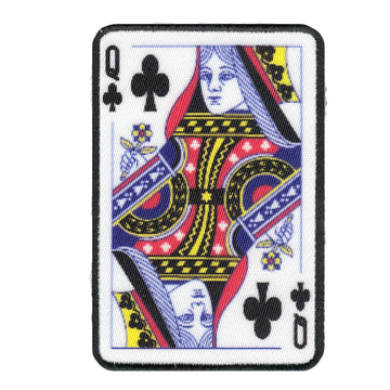Queen Of Clubs Card FotoPatch Game Deck Embroidered Iron On 