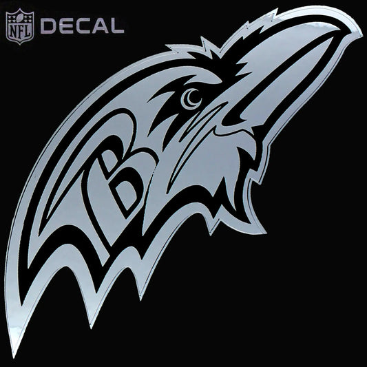 Baltimore Ravens Metallic Chrome Decal 6 X 6 Inches 