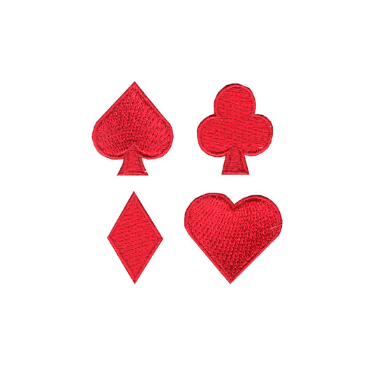 Playing Cards Red Suits Set Iron On Applique Patch 