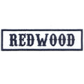 Redwood Blue On White Bikers Club Iron On Patch