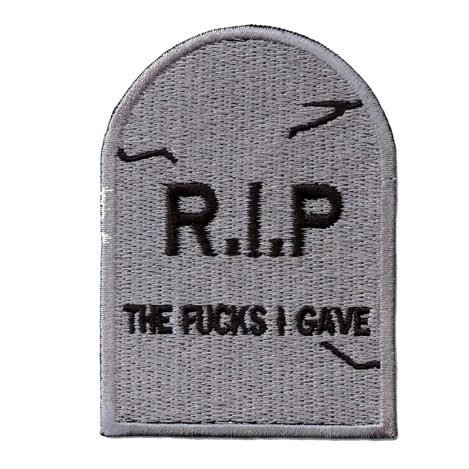 R.I.P The F**ks I Gave Tombstone Iron On Patch 