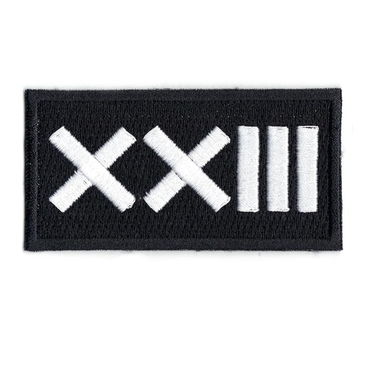 Roman Numeral Number 23 Iron On Patch 