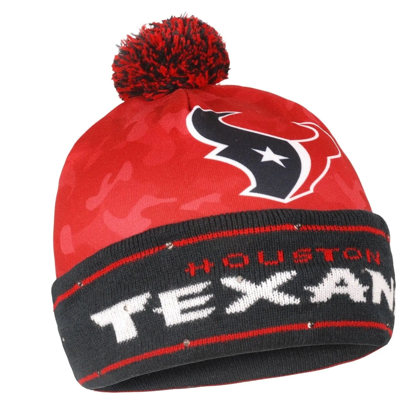 Official Houston Texans Camouflage Light Up Printed Beanie 