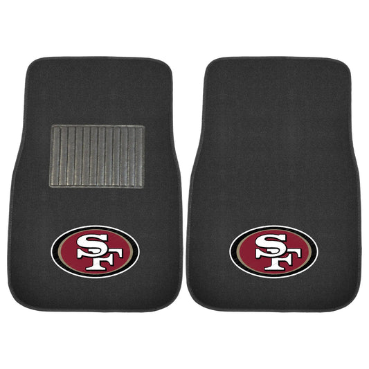 San Francisco 49ers 2-Piece 17 in. x 25.5 in. Carpet Embroidered Car Mat 