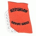 Szechuan Dipping Sauce Embroidered Iron on Patch