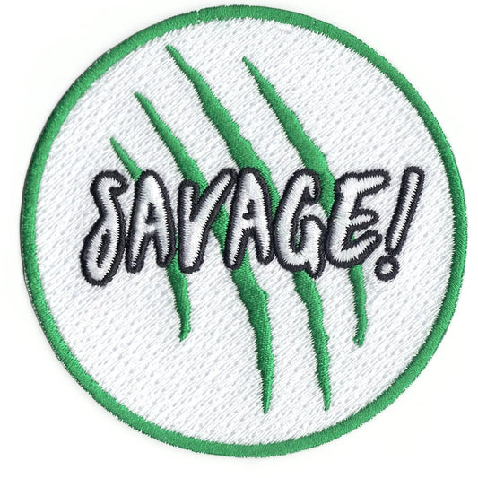 Savage Green Claw Marks Logo Iron On Patch 