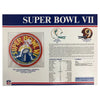 1973 NFL Super Bowl VII Logo Willabee & Ward Stat Card Patch (Washington Football Team vs. Miami Dolphins) 