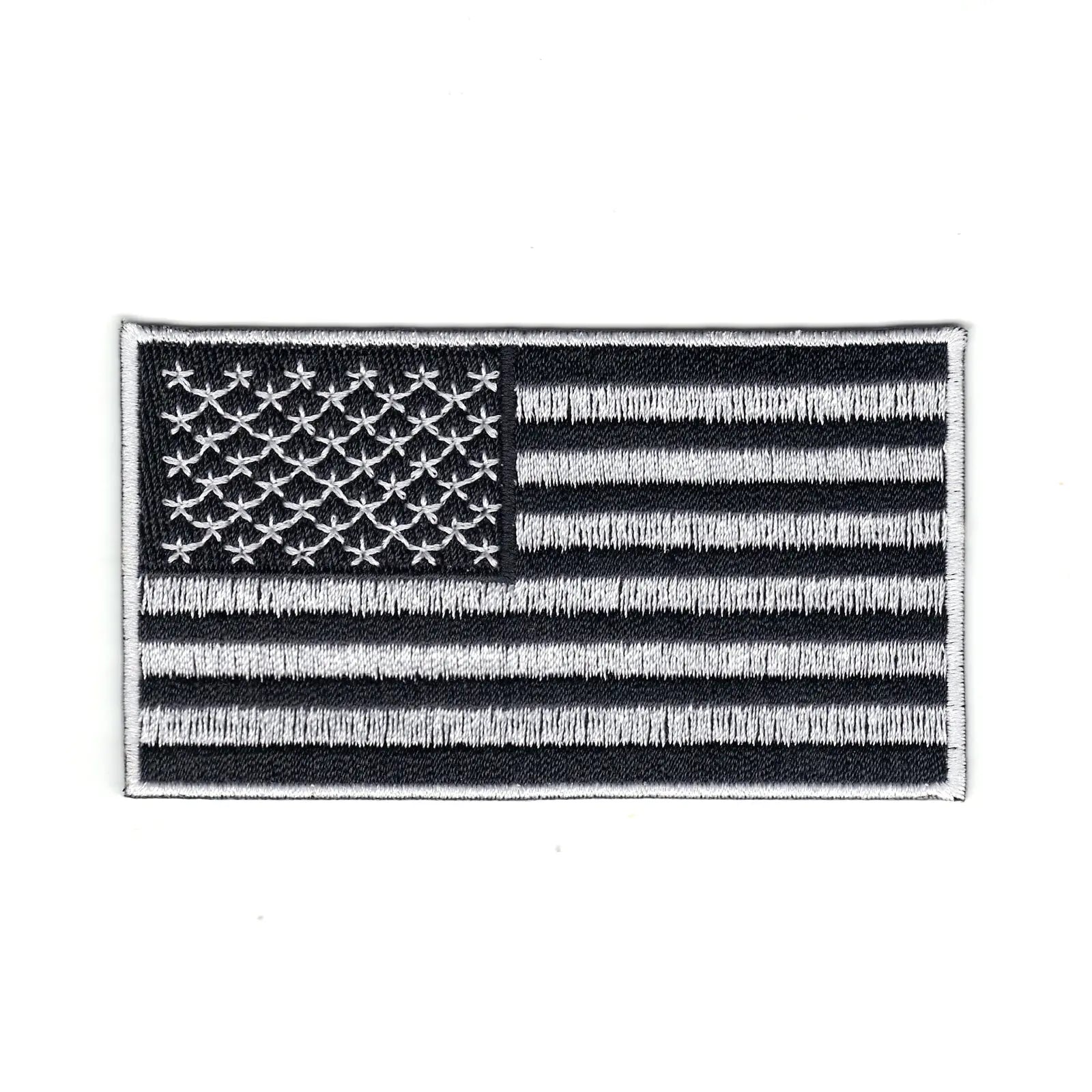 United States of America USA Embroidered Army Flag Tactical Patch Black and White 