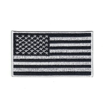 American Flag Patch Black and White