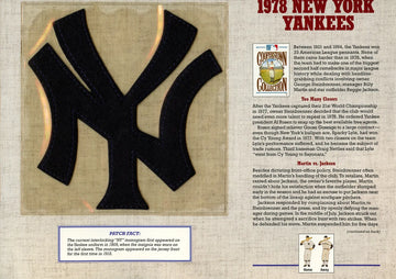 1978 New York Yankees Willabee & Ward Patch With Stat Card 