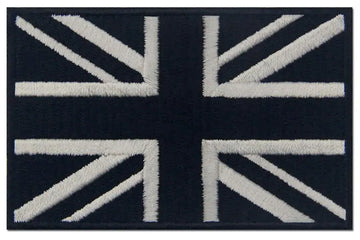 United Kingdom of Great Britain Embroidered Flag Tactical Patch Black and White 