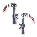 Bloody M16 Scythes Collar Bikers Club Iron On Patch