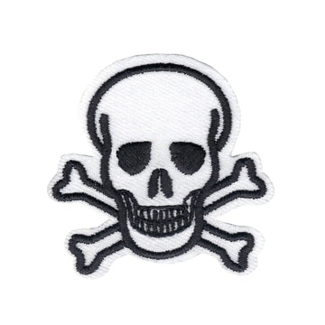 Skull and Crossbones Iron On Embroidered Patch 
