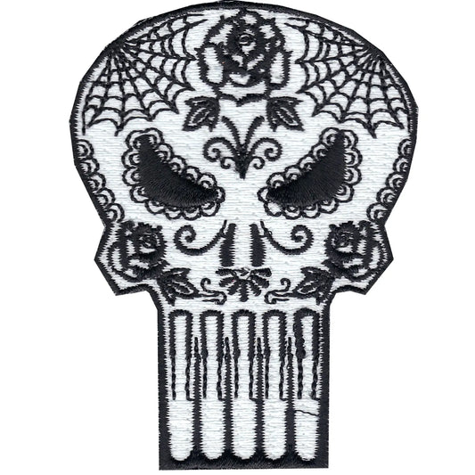 The Punisher Retro Sugar Skull Logo Iron on Patch 