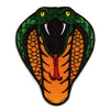 Green Cobra Snake Head Iron On Patch 