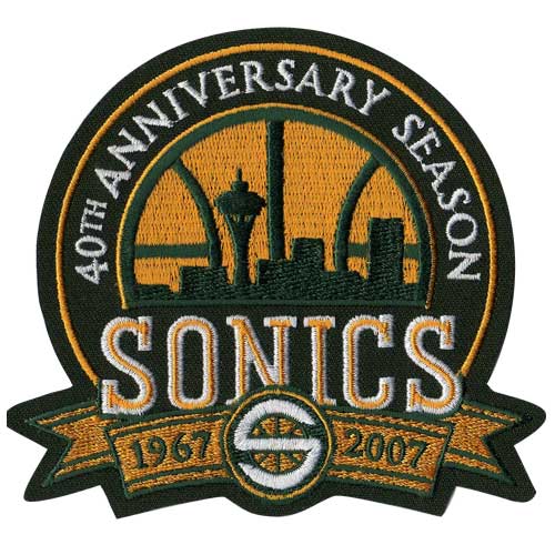 Seattle Super Sonics 40th Anniversary Logo Patch (2006-07) 