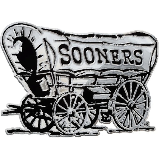 Oklahoma Sooners Wagon NCAA College Team Logo Auto Car Solid Metal Emblem 