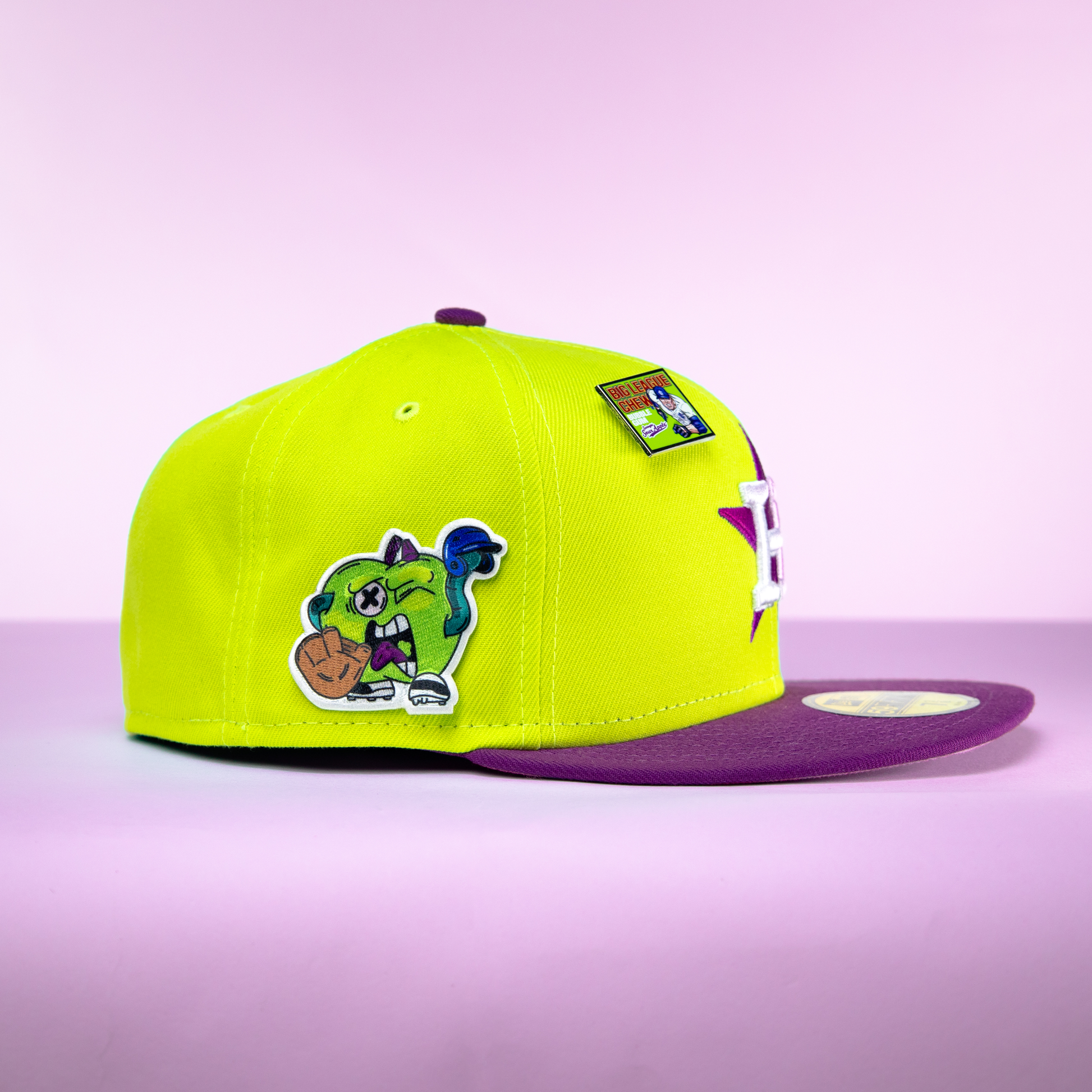 Sour Apple Bubblegum Hat Patch Baseball Flavor Embroidered Iron On
