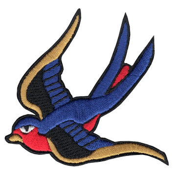 Sparrow (Facing Left) Iron On Embroidered Patch 