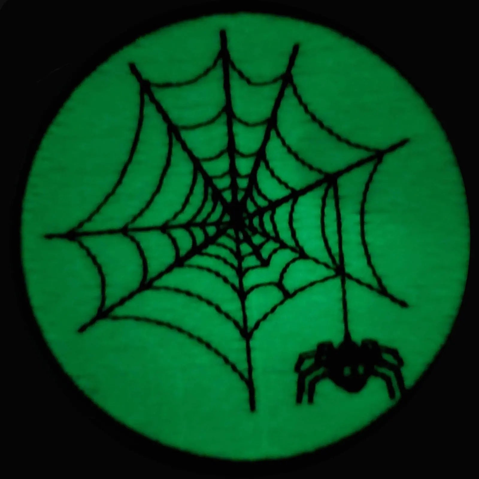 Spider Web Patch Glow In The Dark Embroidered Iron On 