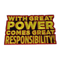 Spiderman "With Great Power Comes Great Responsibility" Iron on Applique Patch 