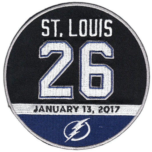2017 Tampa Bay Lightning Marty St. Louis #26 Retirement Jersey Patch 