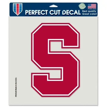 Stanford Cardinal Secondary "S" Logo Perfect Cut Decal 8" x 8" (Colored) 