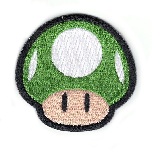 Nintendo Super Mario Game Green 1-Up Mushroom Iron On Patch 