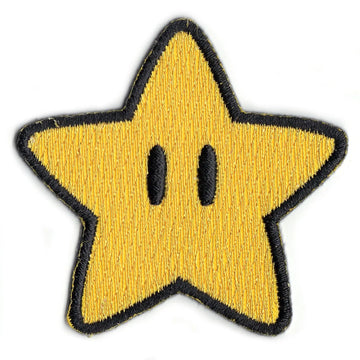 Nintendo Super Mario Game Super Star Power Up Iron On Patch 