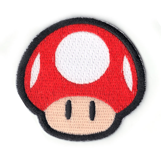 Nintendo Super Mario Game Red Power Up Mushroom Embroidered Iron On Patch 