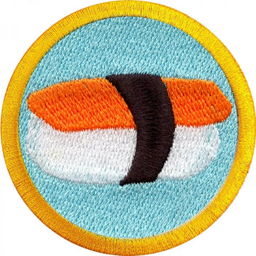 Sushi Eating Merit Badge Embroidered Iron-on Patch 